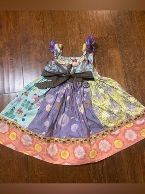 Matilda Jane Cottage Prairie patchwork dress multicolor SZ 4 toddler girl